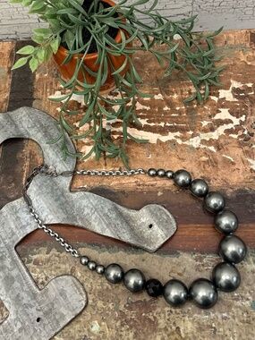 Sabika Faux Pearl Gray Necklace